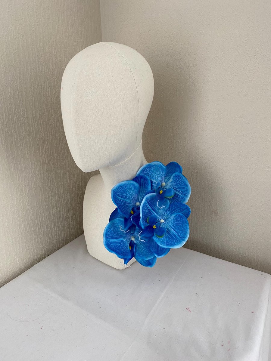 Large Blue Orchid Corsage.