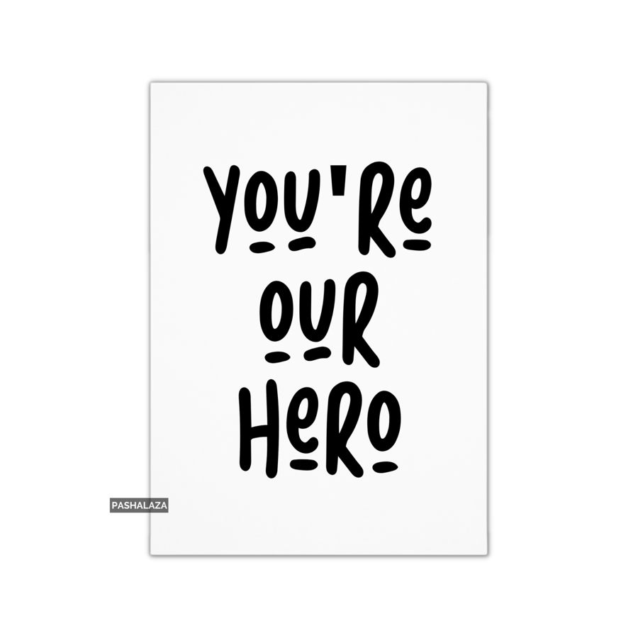 Thank You Card - Novelty Thanks Greeting Card - Hero