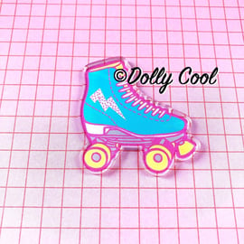 Acrylic 80s Roller Skate Brooch by Dolly Cool - Roller Derby - Stranger Things -