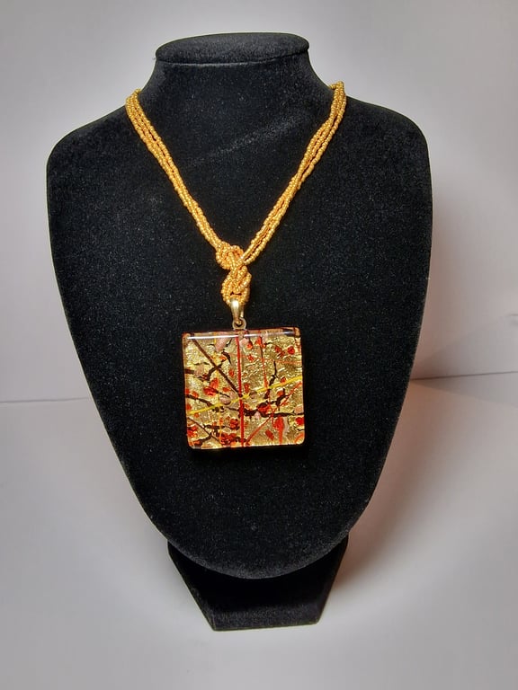 Gold Murano glass necklace 