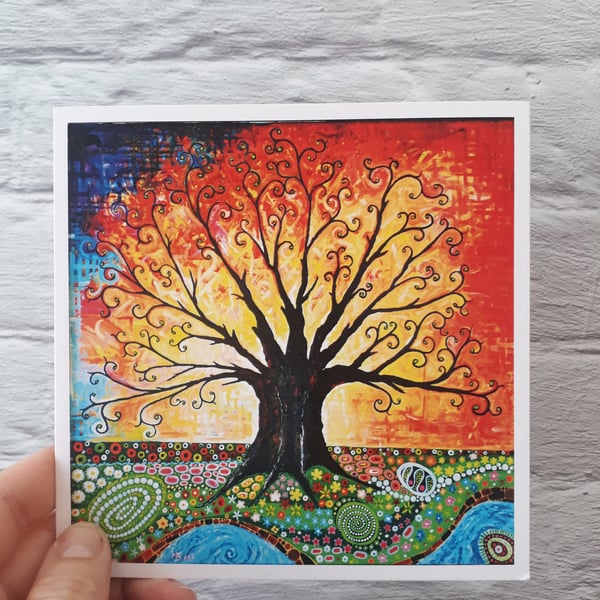 Tree of Life Birthday or Easter Card for Mum or Wife