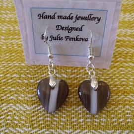 Agate heart earrings   