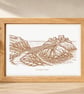 Laser engraved Tintagel Castle Cornwall