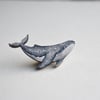 Humpback Whale Pin Badge, Illustrated wooden jewellery. Hand made