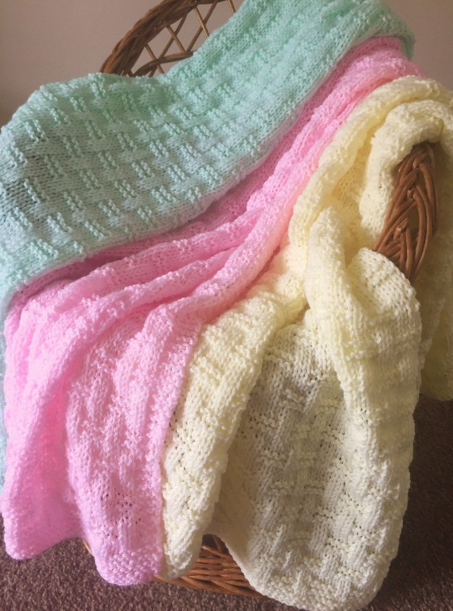 Easy Weave Baby Blanket - Knitting pattern - ENGLISH - PDF