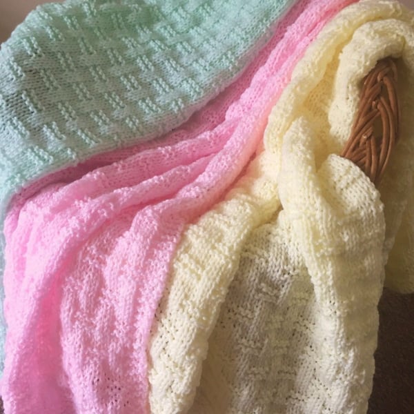 Easy Weave Baby Blanket - Knitting pattern - ENGLISH - PDF
