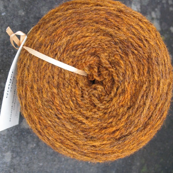 Hand-dyed Pure Jacob Light Aran Wool Ginger 100g