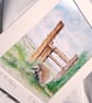 Watercolour print of a Southdowns Sussex Hedgehog - Image 3