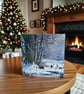 Pack of 4 Winter Scene Snow Woodland Animals Christmas Cards With Envelopes