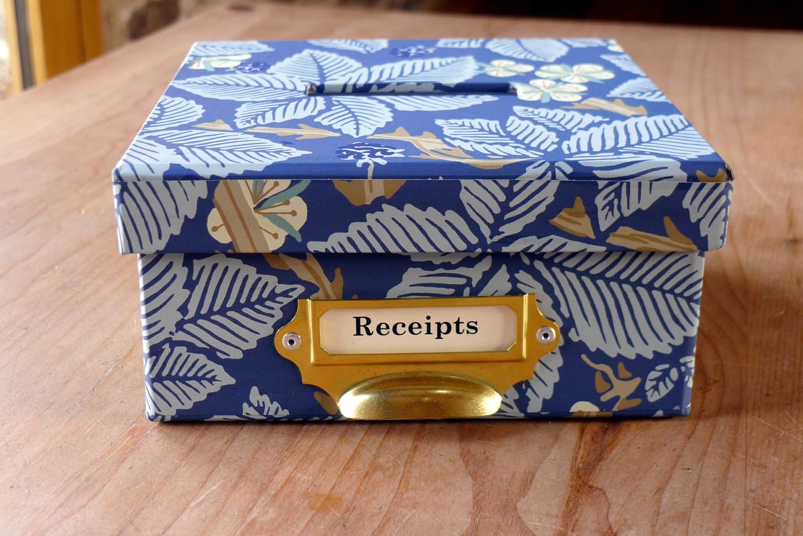 William Morris Receipts Box in Bramble Blue 