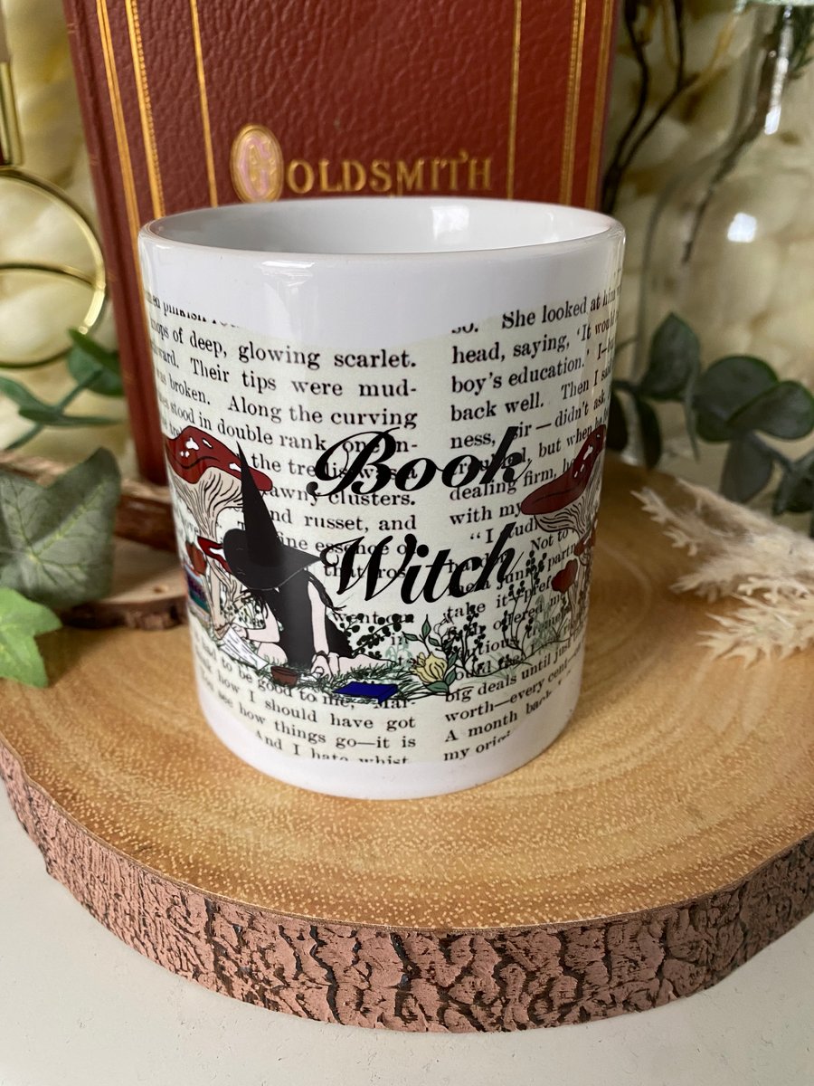 Book Witch Mug, Book Mug, Literary Mug