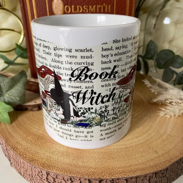 Book Witch Mug, Book Mug, Literary Mug