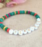"fearless" mixed howlite stretch bracelet  - Image 1