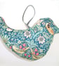 Bird Hanger Strawberry Thief Hanging Padded Decoration William Morris Green