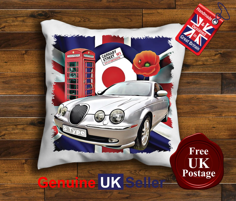 Jaguar S Type Cushion Cover, Choose Your Size