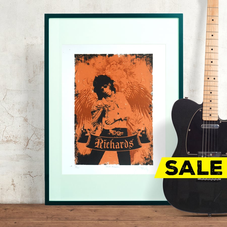 Hand Pulled Limited Edition ‘Keith Richards’ Screen Print