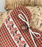 AUTUMN ACORN HEART - checked cotton with lavender - Image 6