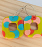 Spotty or chequered double earrings  - Image 4