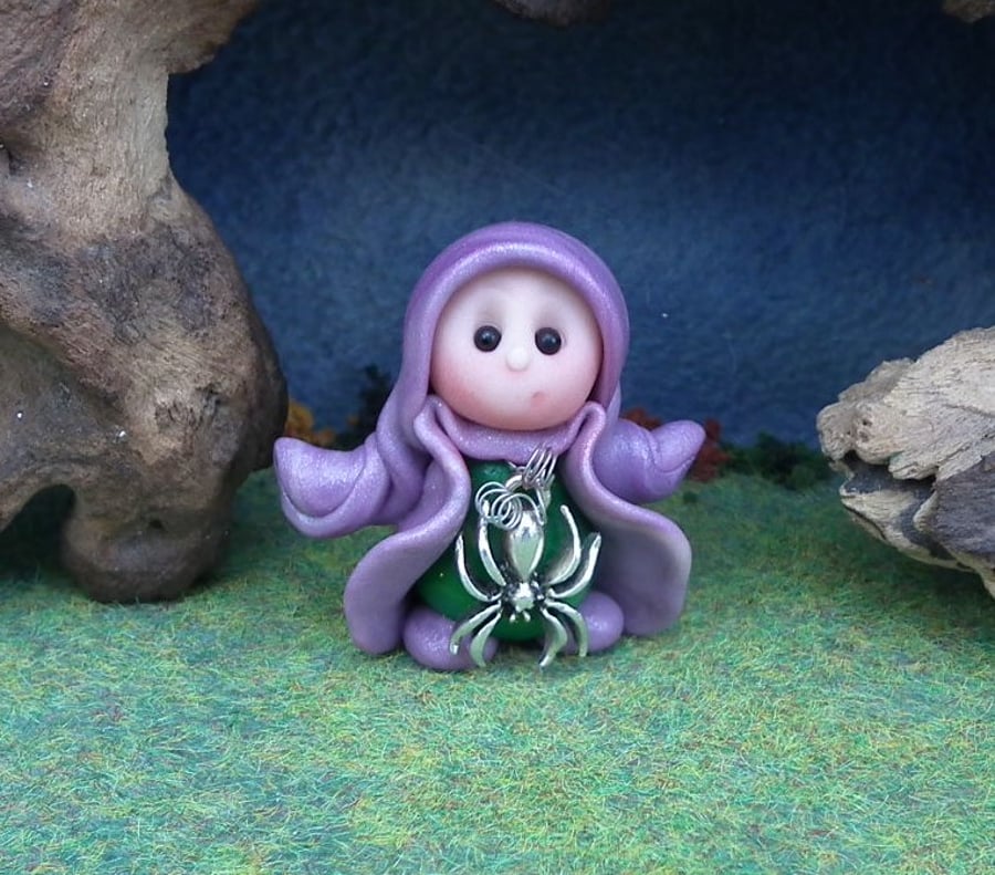 Spider Gnome 'Scurry' 1.5" OOAK Sculpt by Ann Galvin