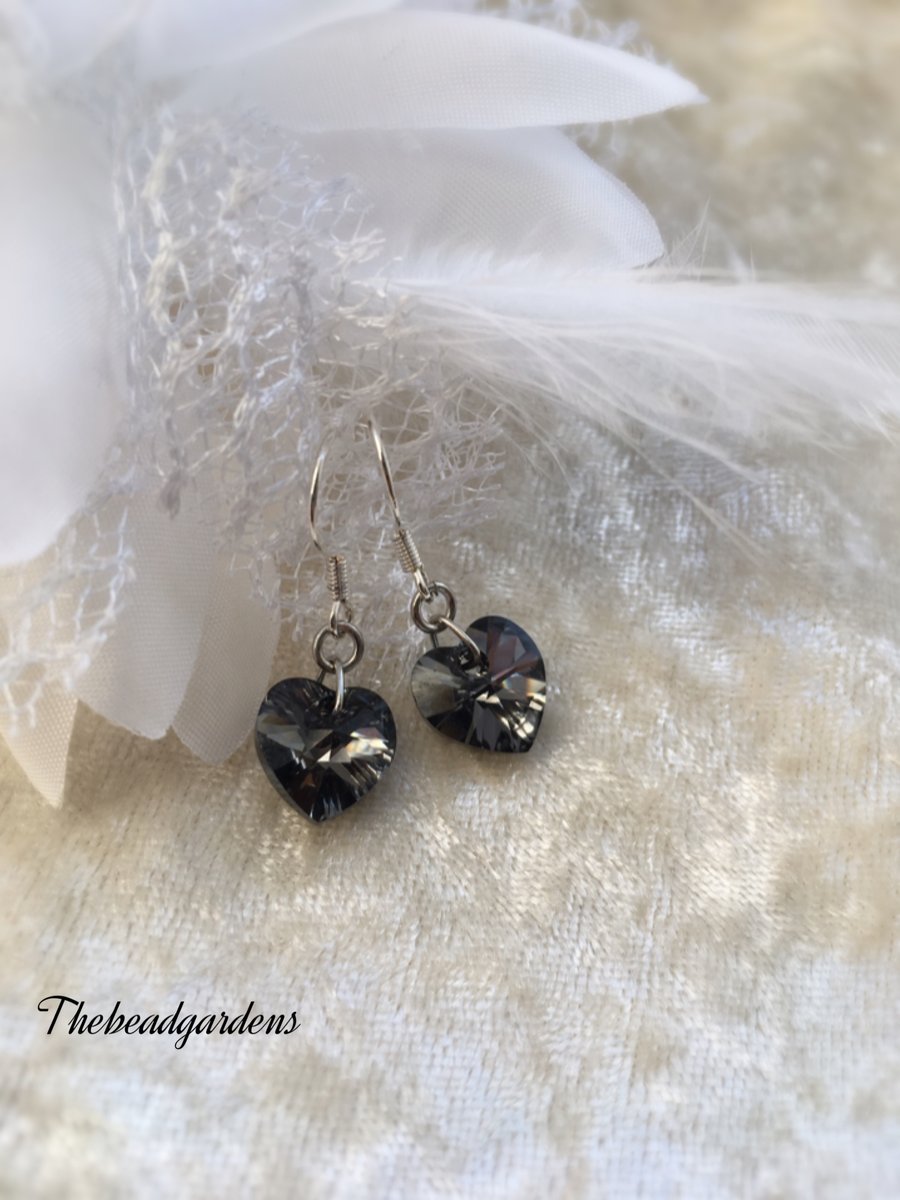 Swarovski heart earrings 