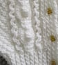 16" White Aran Jacket with Hood - Image 4