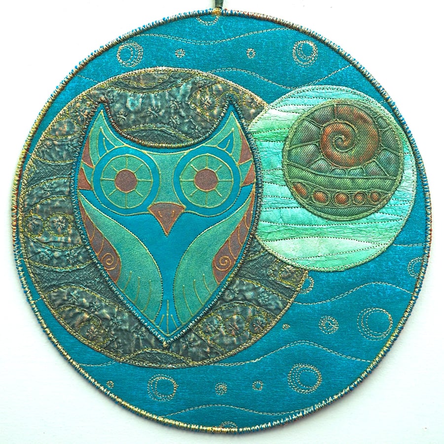 OMP433 or 437 or 438 - Owl Moon Mandala Wallhangings -  28cm diameter (11")