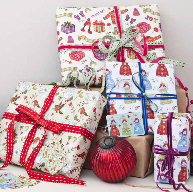 Gift Wrap 2 pack - Deck The Halls - Folksy