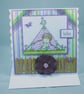 Any occasion greetings card - little girl and dog camping - Image 2