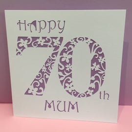 70th Birthday Card - Personalised