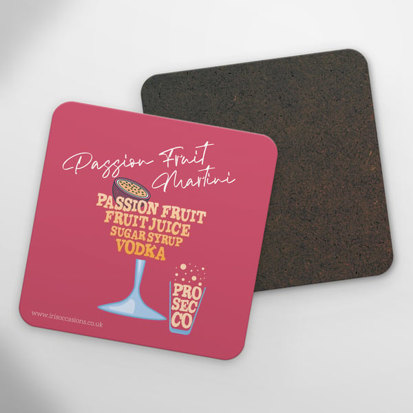 Passion Fruit Martini Cocktail Coaster