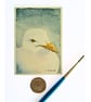 Original ACEO  Seagull Portrait Miniature Painting, Watercolour 