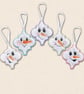 Arabesque Snowmen Christmas Decorations - Embroidered Tree Ornaments