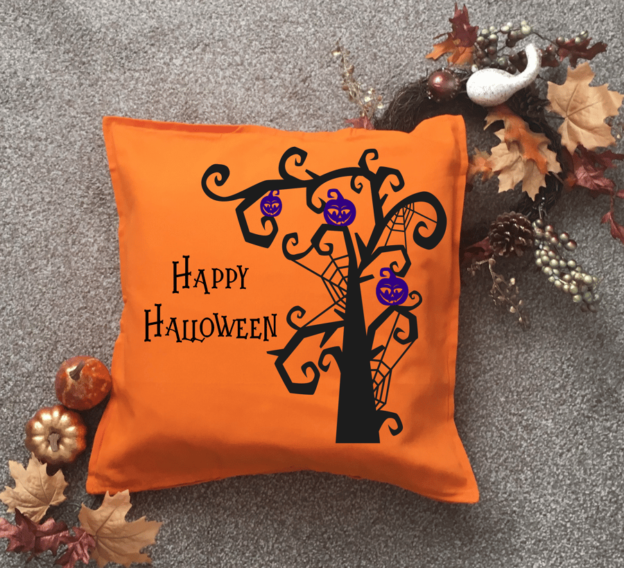 Spooky Halloween Cushion cover can be personalised, made to order