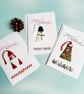 Trio of Christmas Cards-Snowman-Santa-Tree