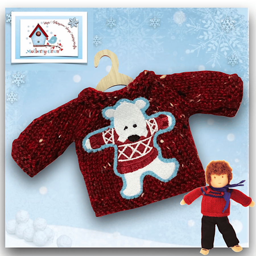 Burgundy Tweed ‘Charlie the Polar Bear’ Jumper