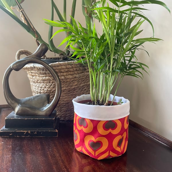 Crimson Fabric Pot Cover