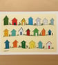 Beach huts - seaside print - coastal art - Image 2