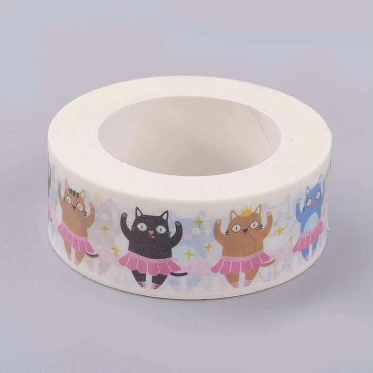 2 x Dancing Cats Washi Tape, Ballet Cat Decorative Tape, Cards, Journals, Crafts