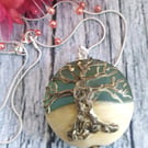 Tree of life handmade glass pendant