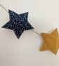 Navy, Mustard & Gold Star Fabric Bunting – Handmade Garland - Image 5