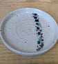 Olive or trinket dish (light speckles red blue)