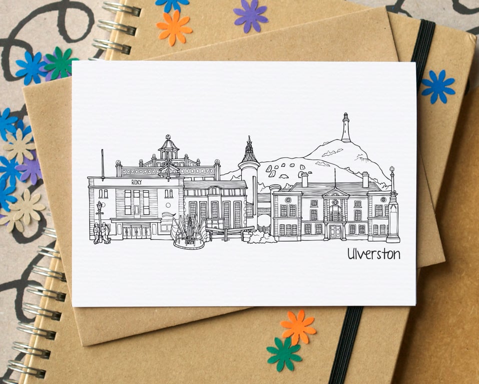 Ulverston Cumbria Skyline Greetings Card