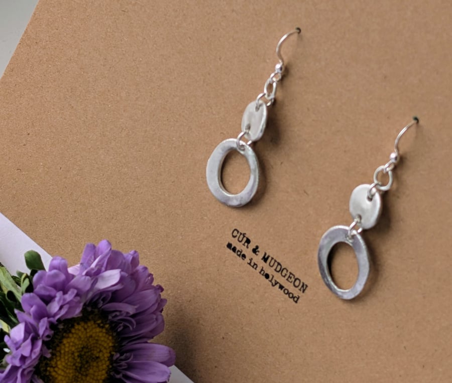 .999 Fine Silver Large Dangle Earrings