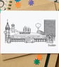 Basildon Skyline Greetings Card - Image 1