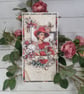 Handmade LuxuryRomanticCard. Vintage Lady, Burgund Roses & Butterflies. (M) - Image 1