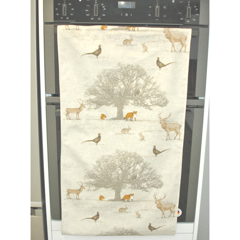 Roller Tea Towel LONG 30" Rolling Stag Kitchen Towel Fox Owl Woodland
