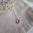 Small citrine and sterling silver pendant necklace, minimalist gemstone necklace