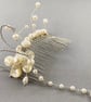 Decorative Ivory Cultured Pearl & Shell Pearl Flower Floral Hair Comb  - Image 3
