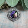 Copper and Colourful Dichroic Glass Brooch Antiqued Finish