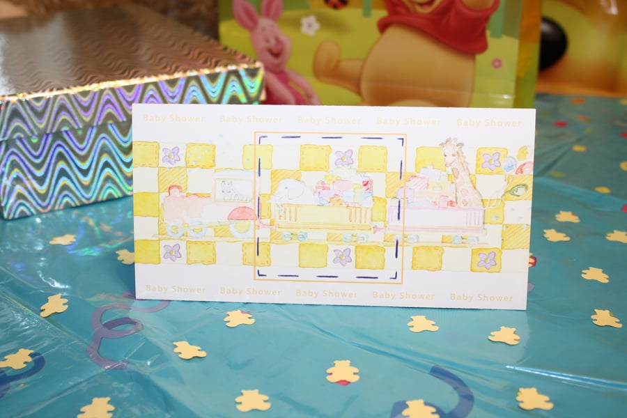 Baby Shower Table Decoration Keepsake with Teddy Bear Confetti